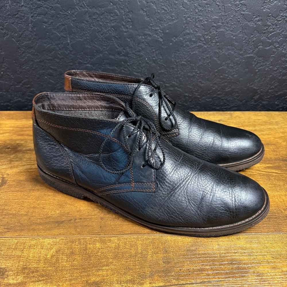 Johnston & Murphy 59-1336 Black Leather Chukka Boots Mens 12M